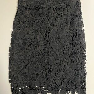 Charlotte Russe Black Floral Lace Pencil Skirt